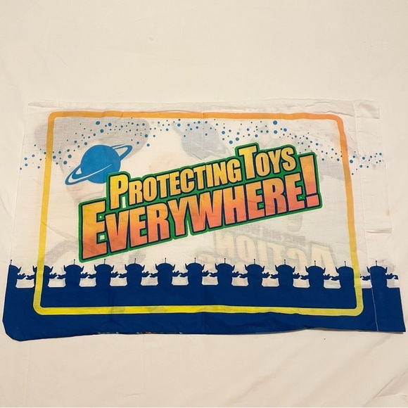 Vintage Toy Story Buzz & Woody Pillowcase Action Heroes Protecting Toys - Picture 7 of 16